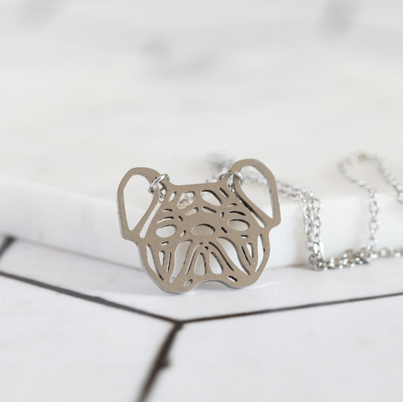 Geometric Bulldog Necklace - Only 1 left! - Picture 2 of 7